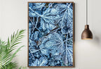 Detail view of artwork from Frosty Morning Leaves Printable Wall Art. Leaves Print Winter Abstract Wall Art. Home or Office Decor Nature Print, Digital Instant Download. (variation 1)