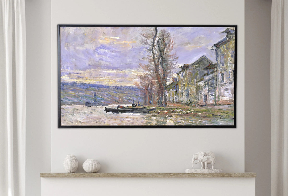 Samsung Frame TV Art 4K - River at Lavacourt Monet - Famous Claude Monet