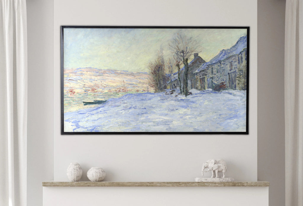 Samsung Frame TV Art 4K - Lavacourt Under Snow - Famous Claude Monet