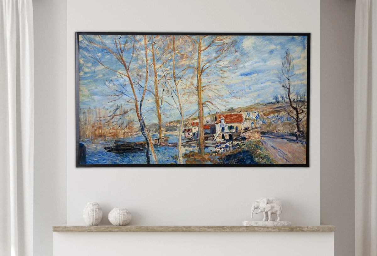 Samsung Frame TV Art 4K - Sisley Flood at Moret - Famous Alfred Sisley