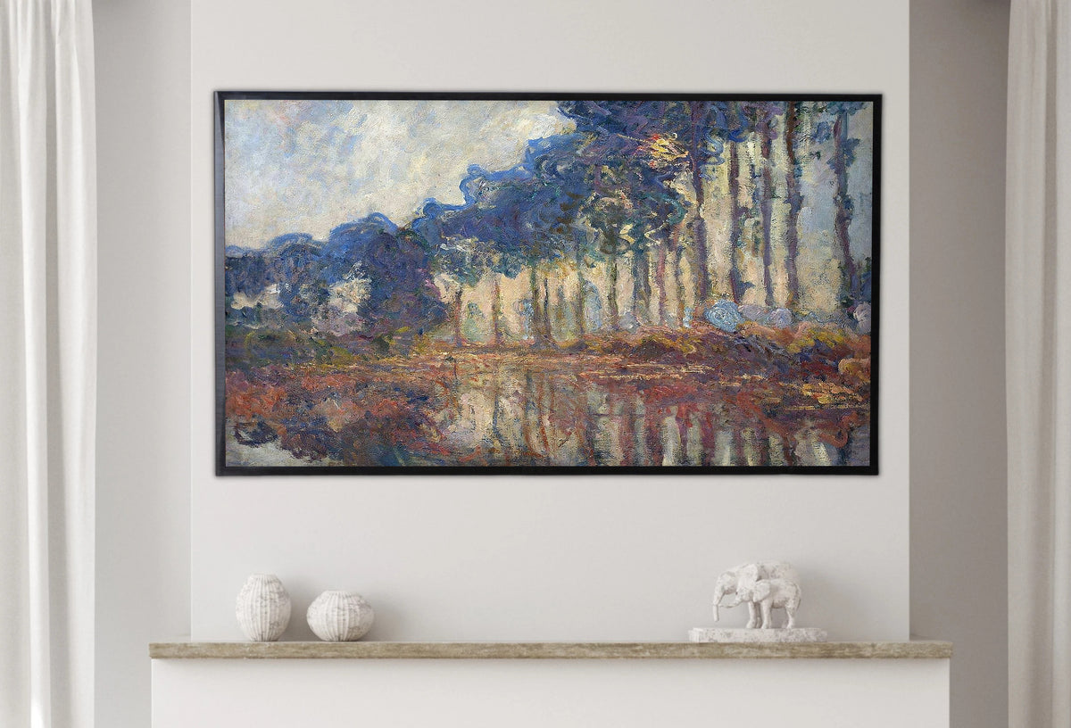 Samsung Frame TV Art 4K - Poplars (Autumn) - Famous Claude Monet