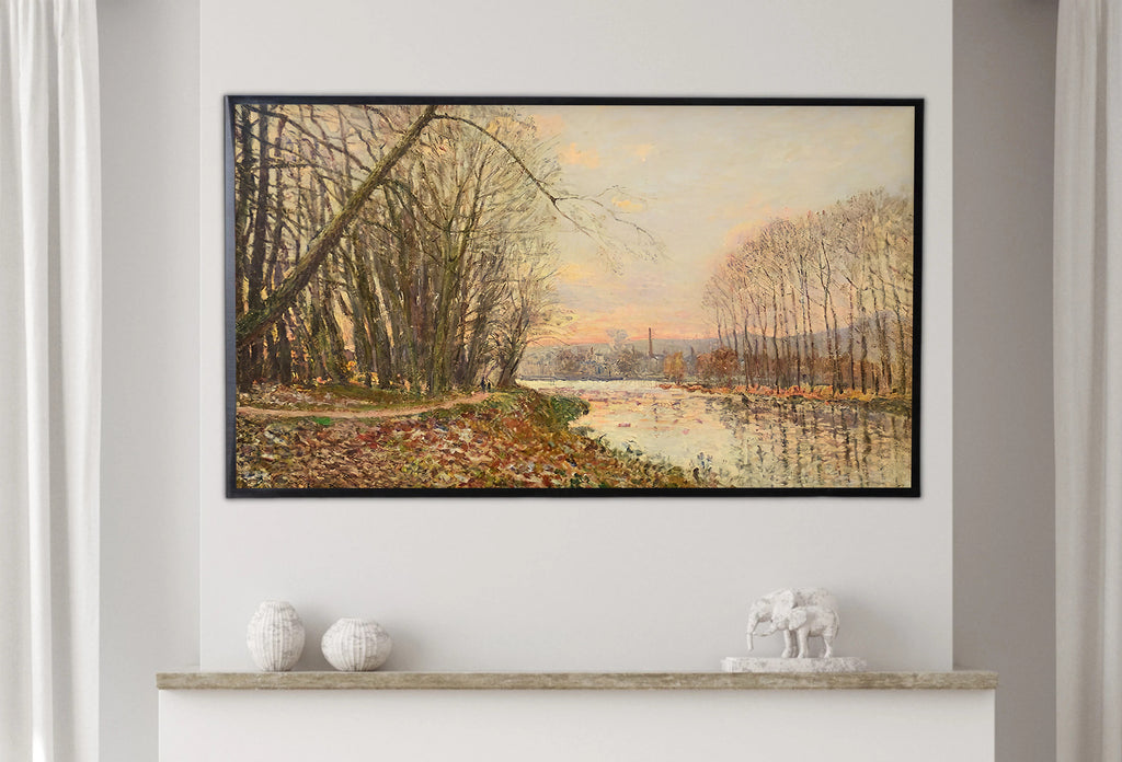 Samsung Frame TV Art 4K - The Seine at Saint Mammes Impressionist - Famous Alfred Sisley