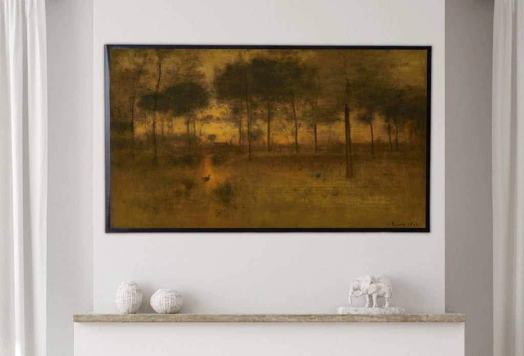 Samsung Frame TV Art 4K - The Home of the Heron - Famous George Inness