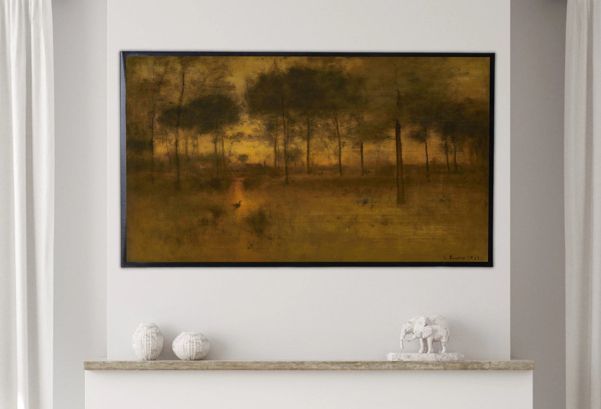 Samsung Frame TV Art 4K - The Home of the Heron - Famous George Inness
