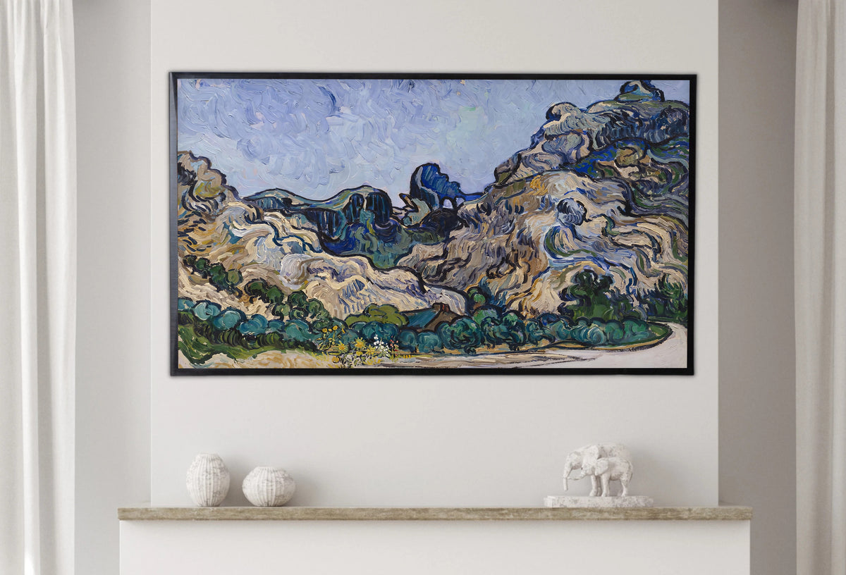 Samsung Frame TV Art 4K - Mountains at Saint Rémy - Famous Vincent van Gogh