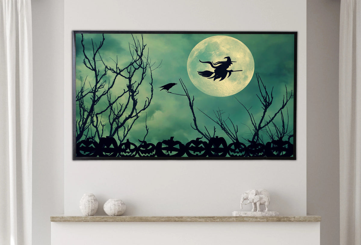 Samsung Frame TV Art 4K - Moonlit Flight - Famous EcoArtLab Original