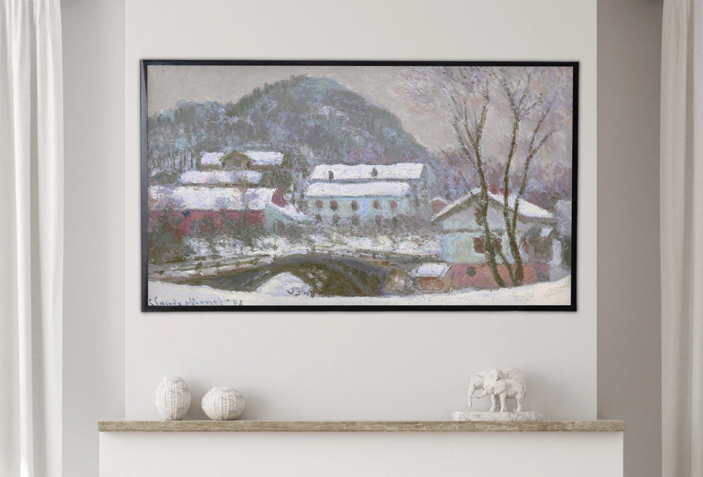 Samsung Frame TV Art 4K - Sandviken Norway Snow Effect - Famous Claude Monet