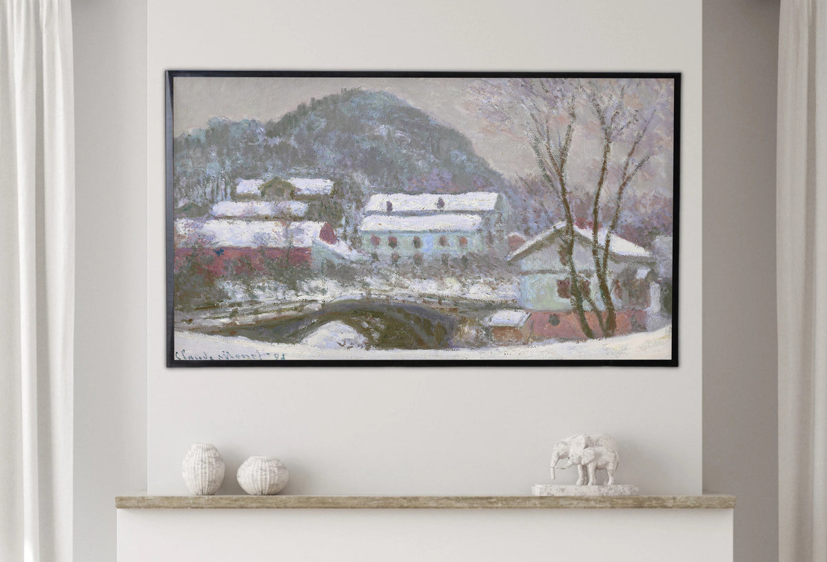 Samsung Frame TV Art 4K - Sandviken Norway Snow Effect - Famous Claude Monet