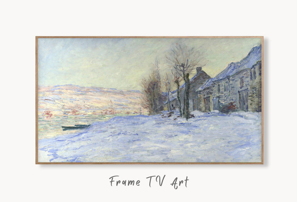 Samsung Frame TV Art 4K - Lavacourt Under Snow - Famous Claude Monet