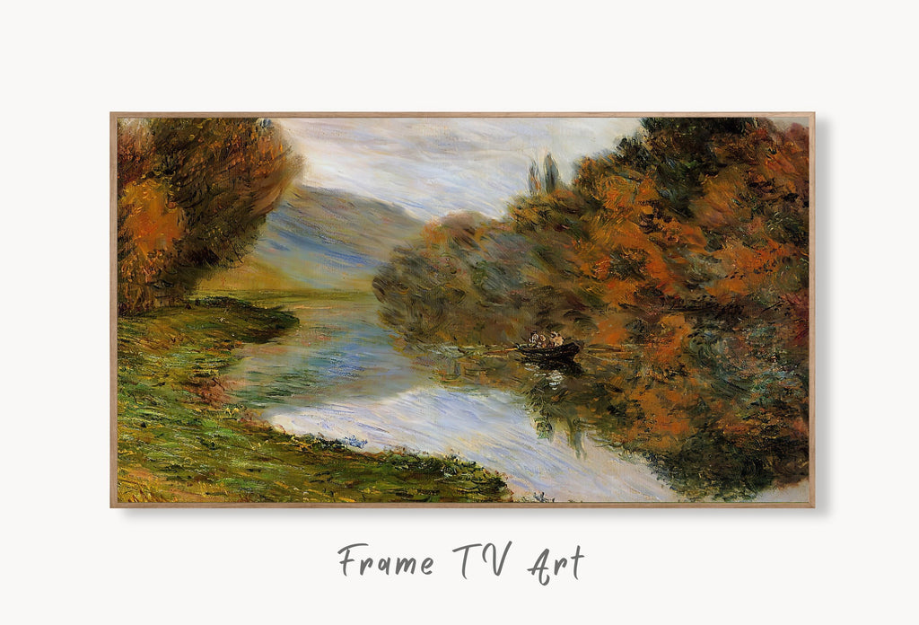 Samsung Frame TV Art 4K - Boat on the Seine near Jeufosse - Famous Claude Monet