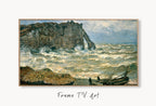 Samsung Frame TV Art 4K - Etretat Rough sea - Famous Claude Monet