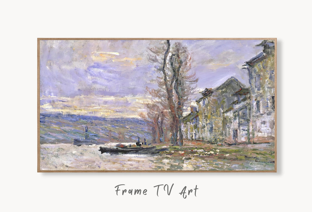 Samsung Frame TV Art 4K - River at Lavacourt Monet - Famous Claude Monet