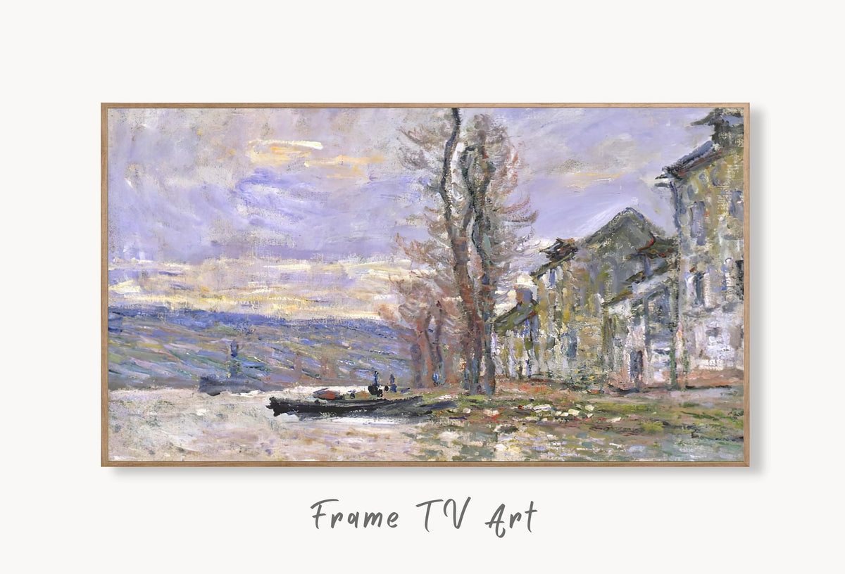 Samsung Frame TV Art 4K - River at Lavacourt Monet - Famous Claude Monet