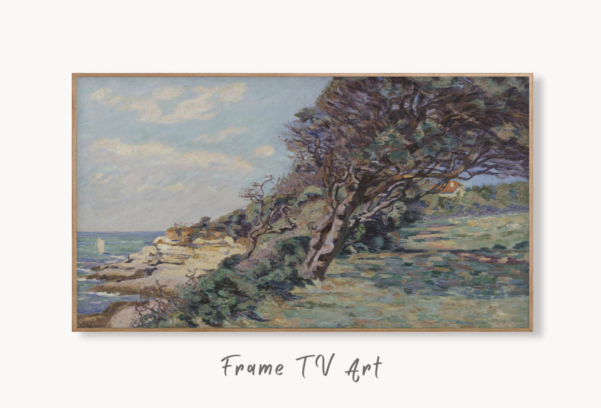 Samsung Frame TV Art 4K - The Customs Point Saint Palais - Famous Armand Guillaumin