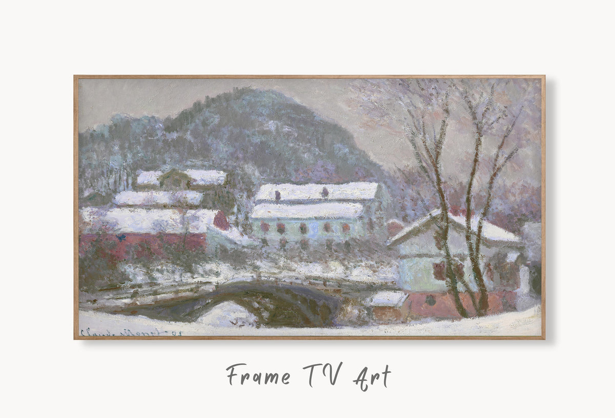 Samsung Frame TV Art 4K - Sandviken Norway Snow Effect - Famous Claude Monet