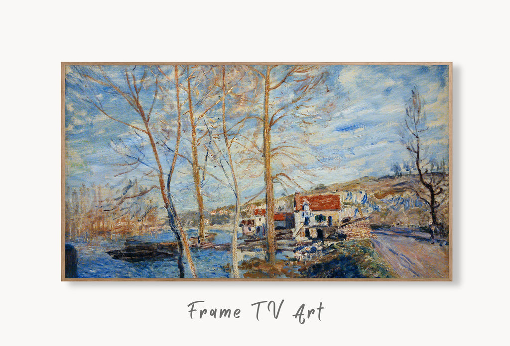 Samsung Frame TV Art 4K - Sisley Flood at Moret - Famous Alfred Sisley