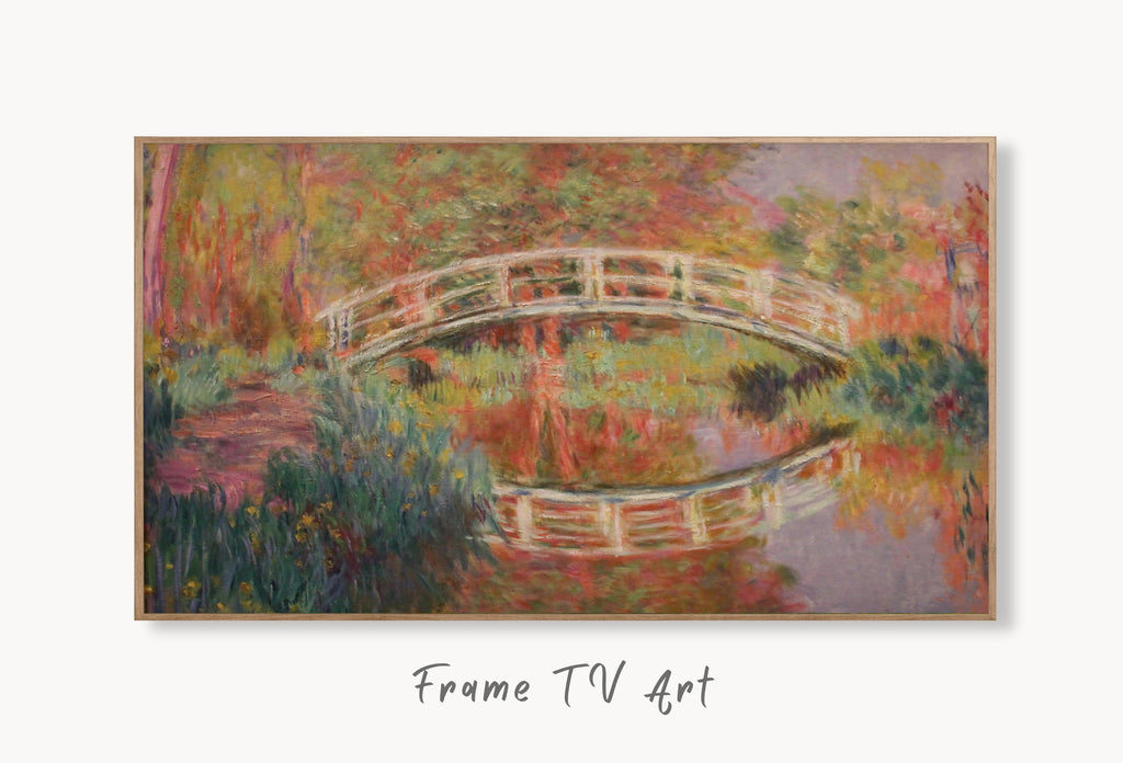 Samsung Frame TV Art 4K - Japanese Footbridge Giverny - Famous Claude Monet