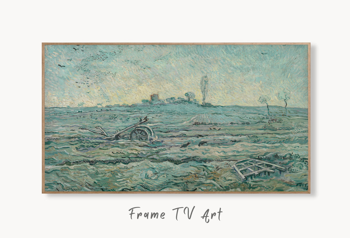 Samsung Frame TV Art 4K - Snow Covered Field with a Harrow (after Millet) - Famous Vincent van Gogh