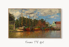Samsung Frame TV Art 4K - Boats at Zaandam - Famous Claude Monet