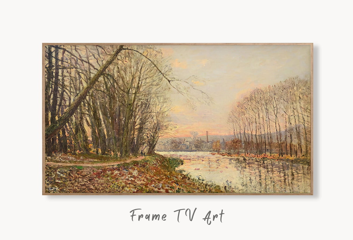 Samsung Frame TV Art 4K - The Seine at Saint Mammes Impressionist - Famous Alfred Sisley