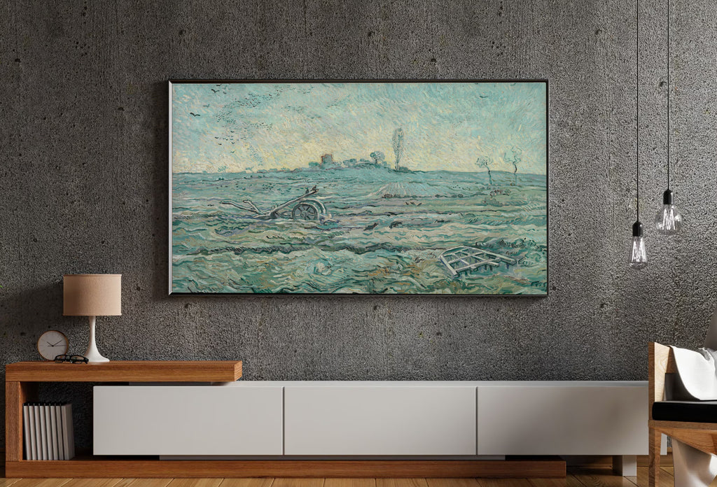 Samsung Frame TV Art 4K - Snow Covered Field with a Harrow (after Millet) - Famous Vincent van Gogh