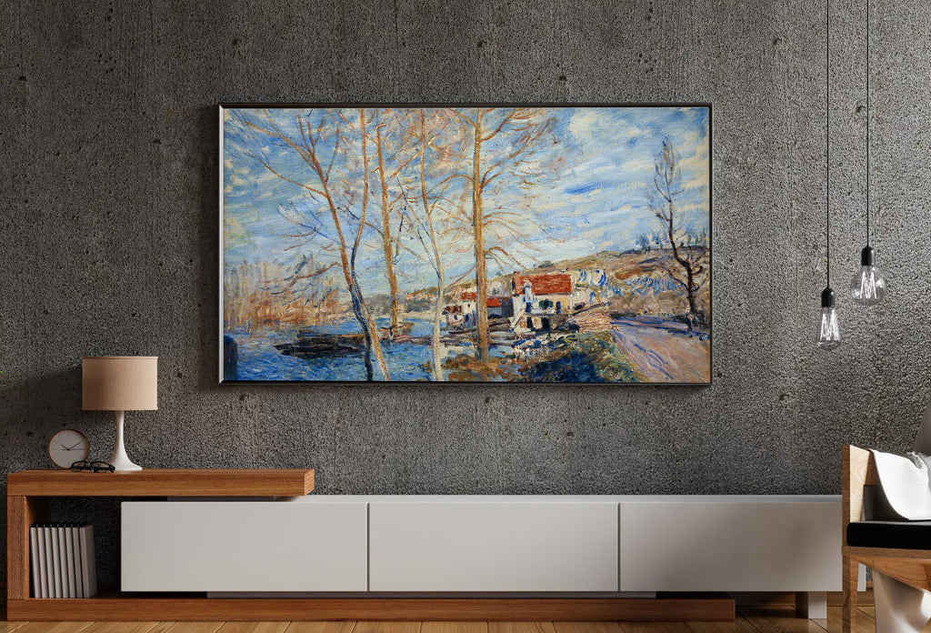 Samsung Frame TV Art 4K - Sisley Flood at Moret - Famous Alfred Sisley