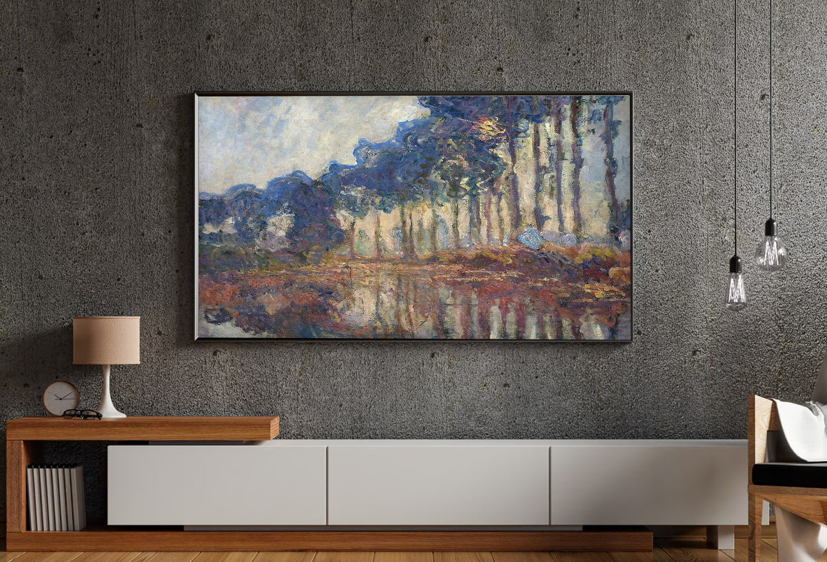 Samsung Frame TV Art 4K - Poplars (Autumn) - Famous Claude Monet