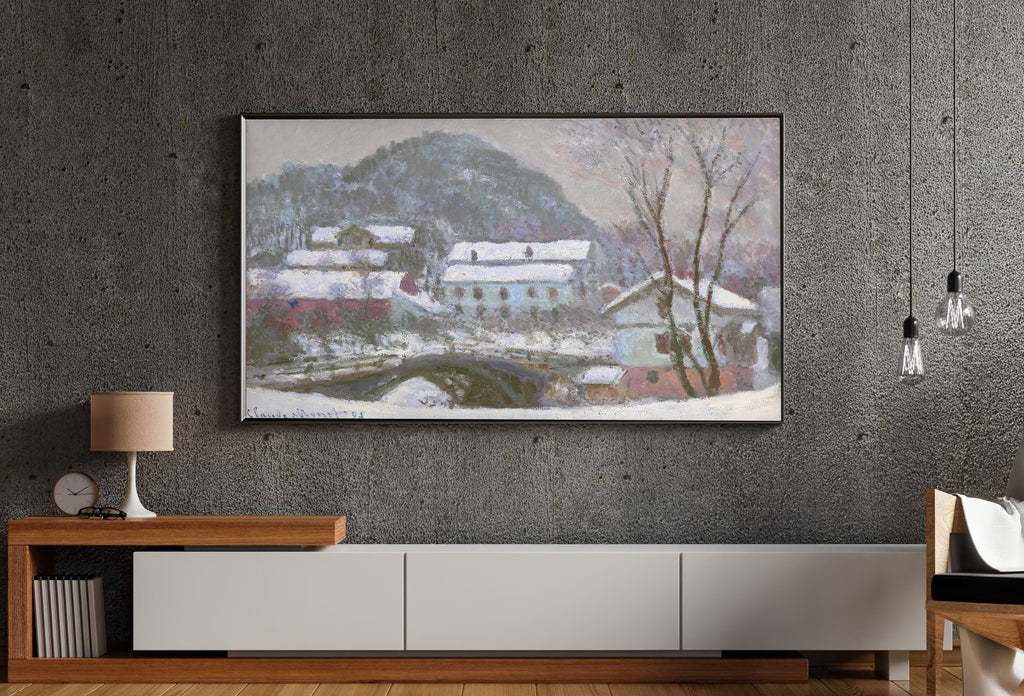 Samsung Frame TV Art 4K - Sandviken Norway Snow Effect - Famous Claude Monet
