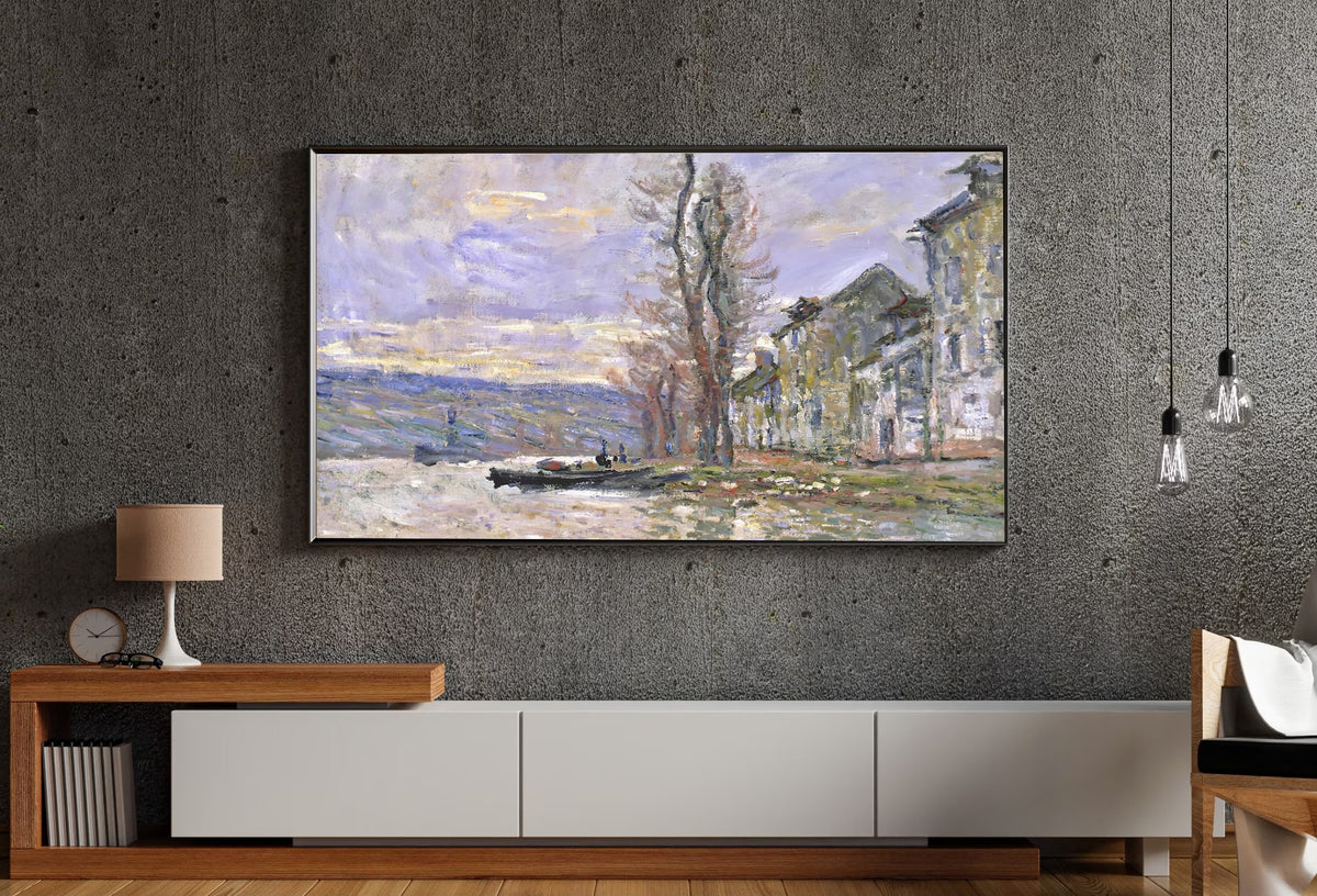 Samsung Frame TV Art 4K - River at Lavacourt Monet - Famous Claude Monet