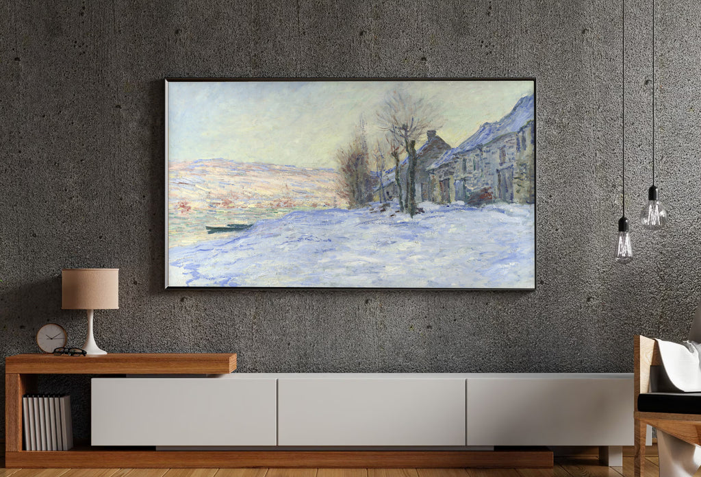 Samsung Frame TV Art 4K - Lavacourt Under Snow - Famous Claude Monet