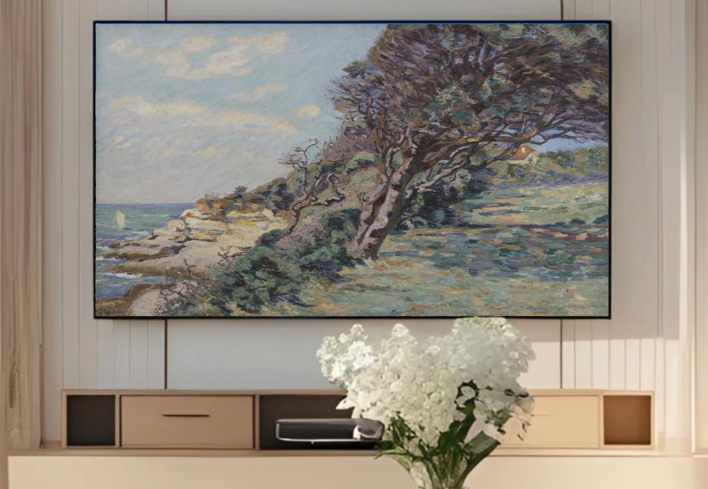 Samsung Frame TV Art 4K - The Customs Point Saint Palais - Famous Armand Guillaumin