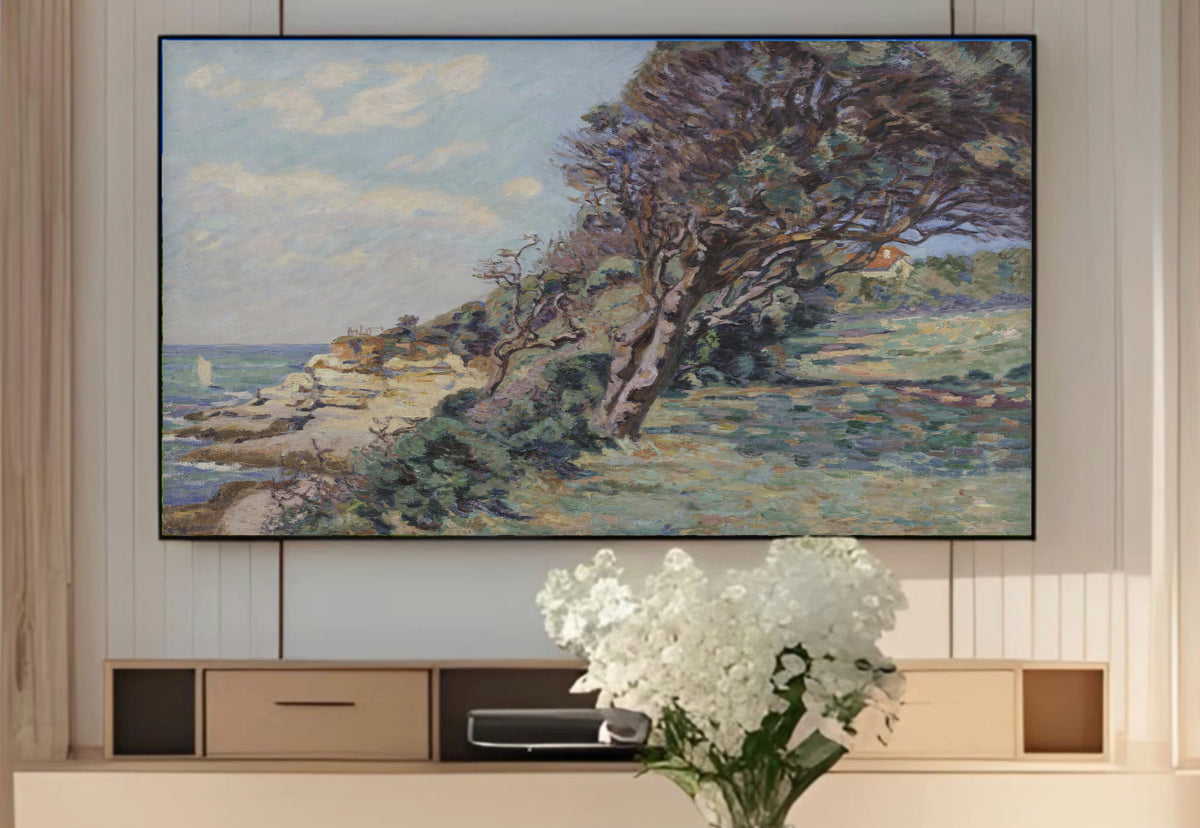 Samsung Frame TV Art 4K - The Customs Point Saint Palais - Famous Armand Guillaumin