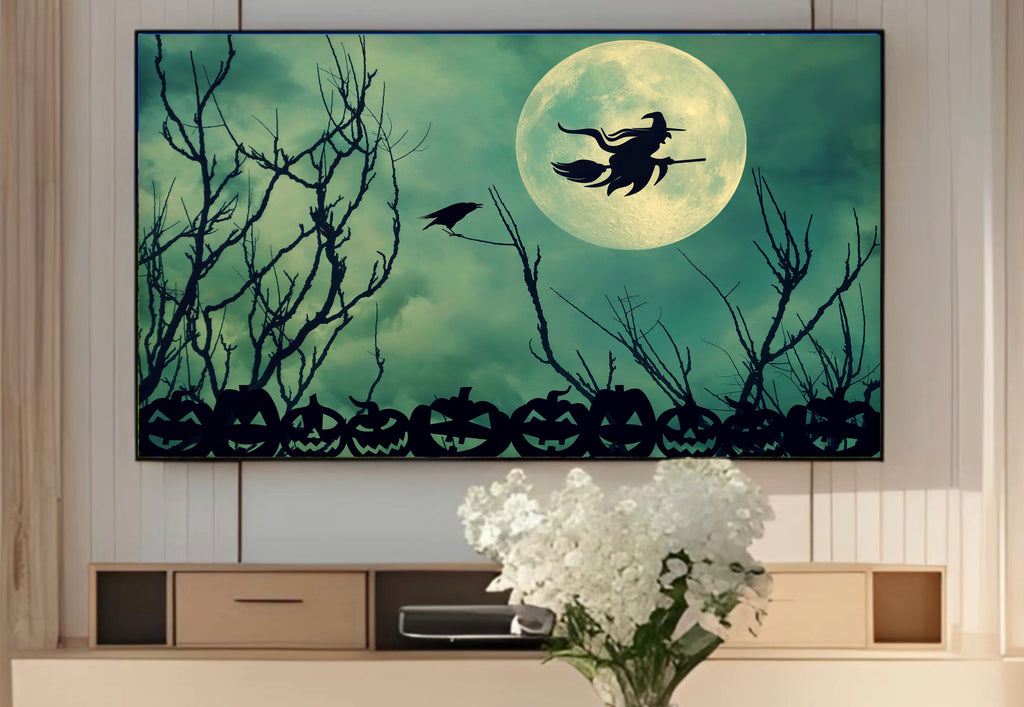 Samsung Frame TV Art 4K - Moonlit Flight - Famous EcoArtLab Original