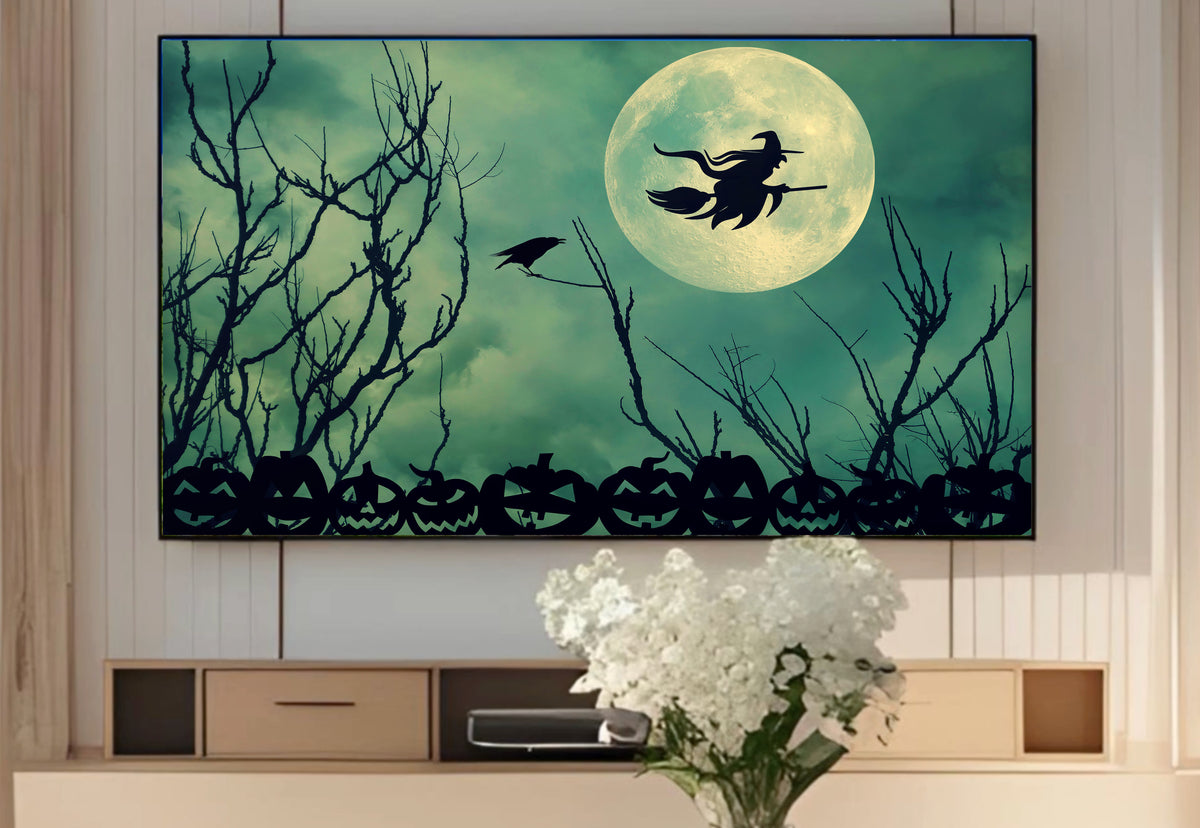 Samsung Frame TV Art 4K - Moonlit Flight - Famous EcoArtLab Original