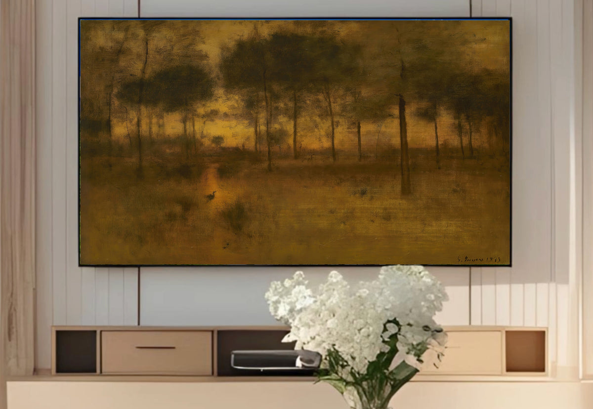 Samsung Frame TV Art 4K - The Home of the Heron - Famous George Inness
