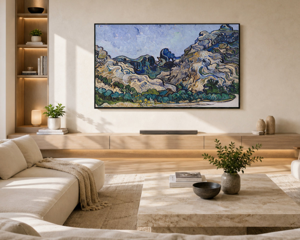 Samsung Frame TV Art 4K - Mountains at Saint Rémy - Famous Vincent van Gogh