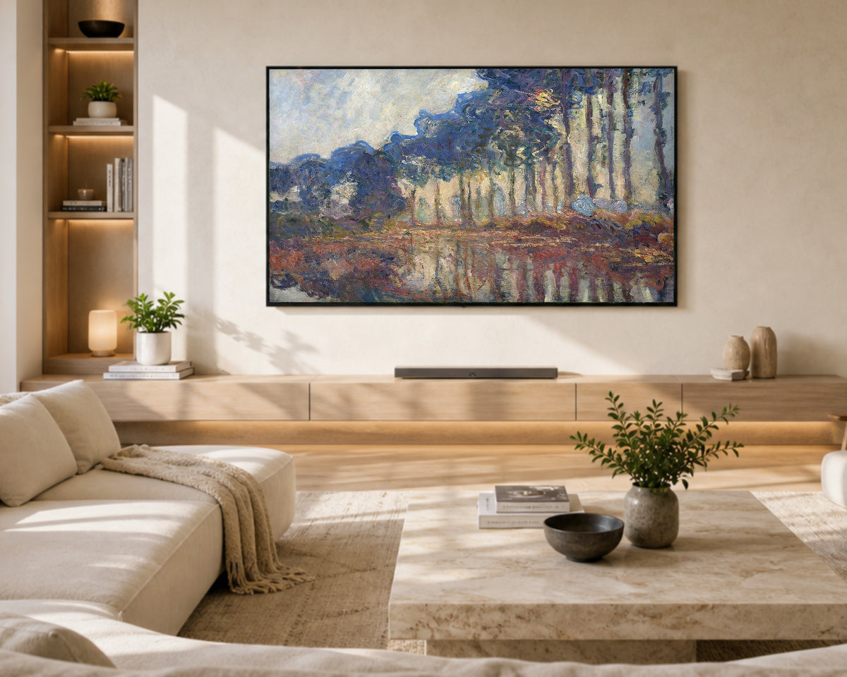 Samsung Frame TV Art 4K - Poplars (Autumn) - Famous Claude Monet