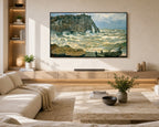 Samsung Frame TV Art 4K - Etretat Rough sea - Famous Claude Monet