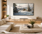 Samsung Frame TV Art 4K - Sunlit Winter Landscape - Famous Peder Mønsted