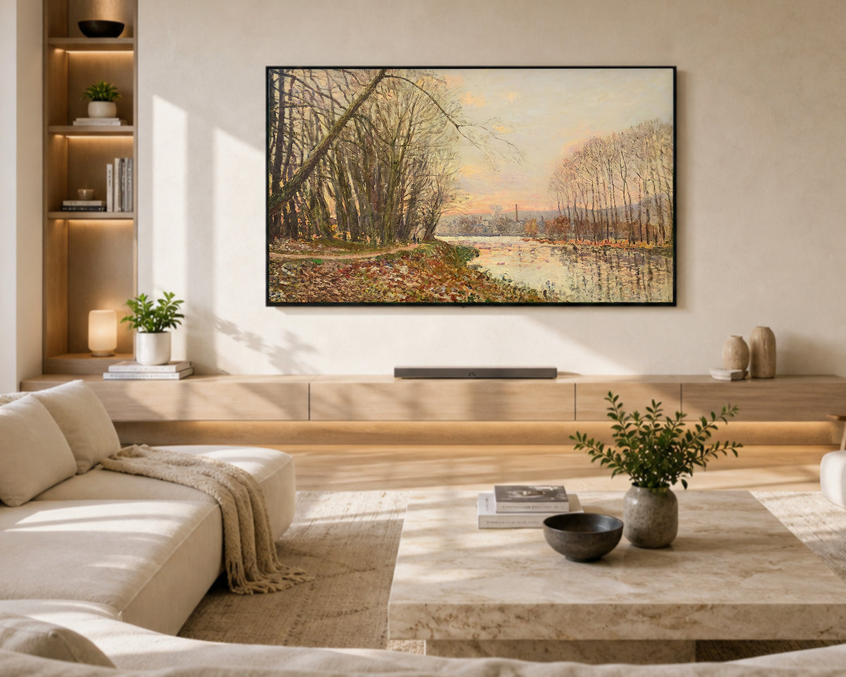 Samsung Frame TV Art 4K - The Seine at Saint Mammes Impressionist - Famous Alfred Sisley