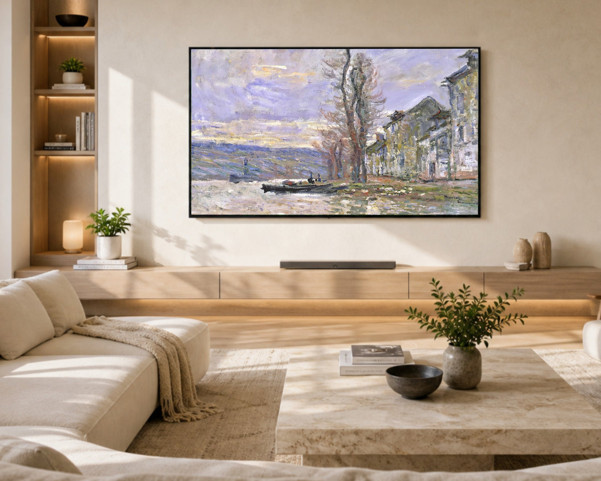 Samsung Frame TV Art 4K - River at Lavacourt Monet - Famous Claude Monet