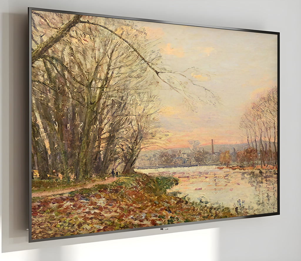 Samsung Frame TV Art 4K - The Seine at Saint Mammes Impressionist - Famous Alfred Sisley