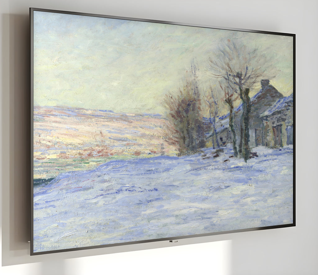 Samsung Frame TV Art 4K - Lavacourt Under Snow - Famous Claude Monet
