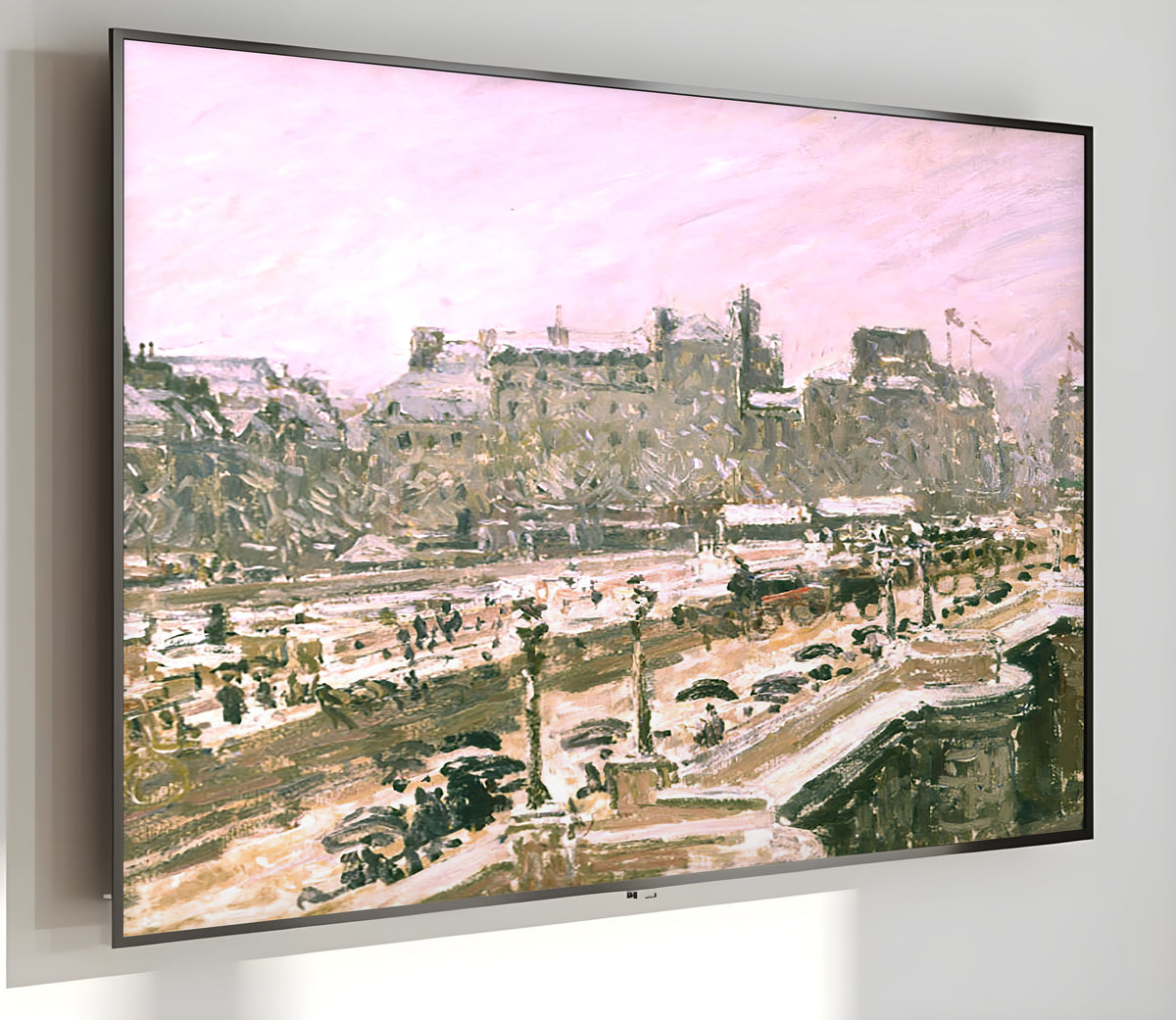 Samsung Frame TV Art 4K - Pissarro-The Pont Neuf Snow Effect - Famous Camille Pissarro
