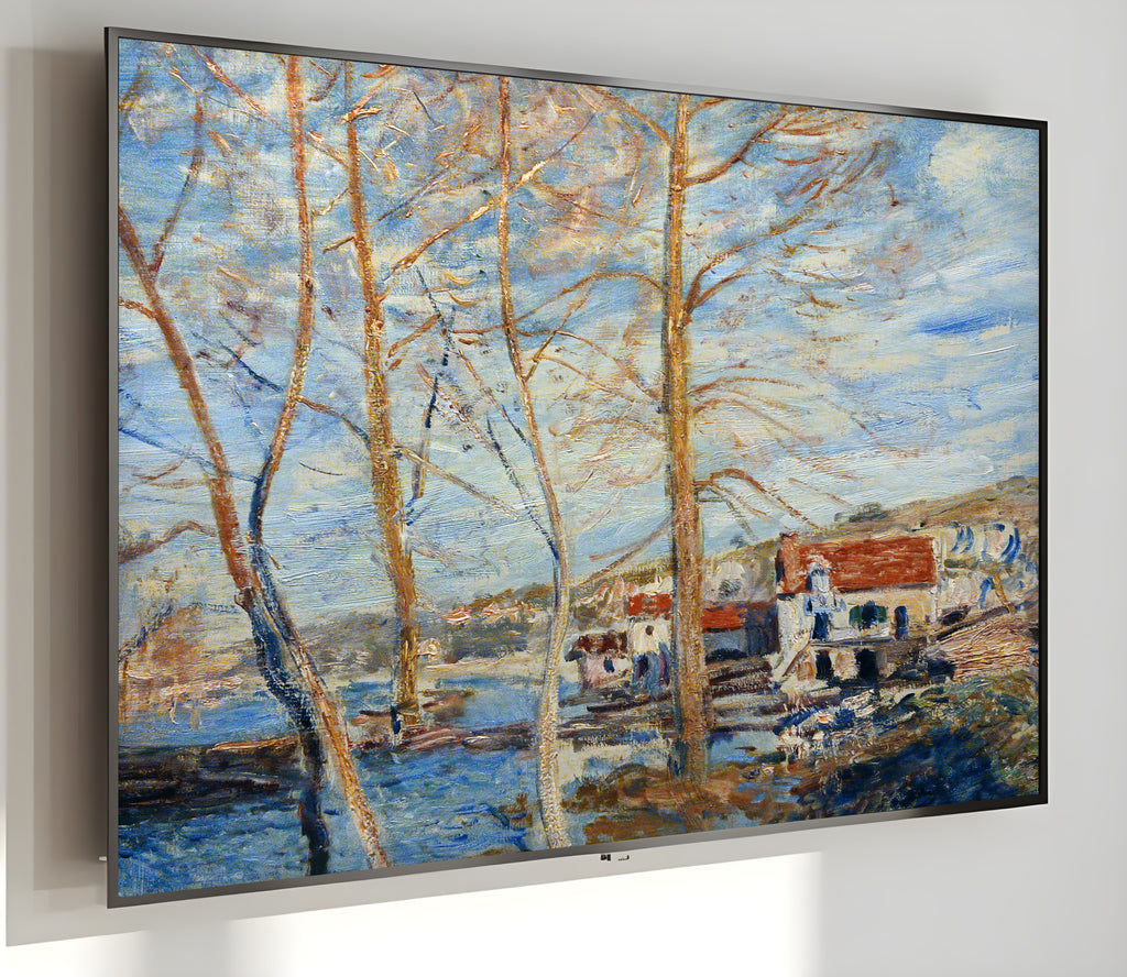 Samsung Frame TV Art 4K - Sisley Flood at Moret - Famous Alfred Sisley