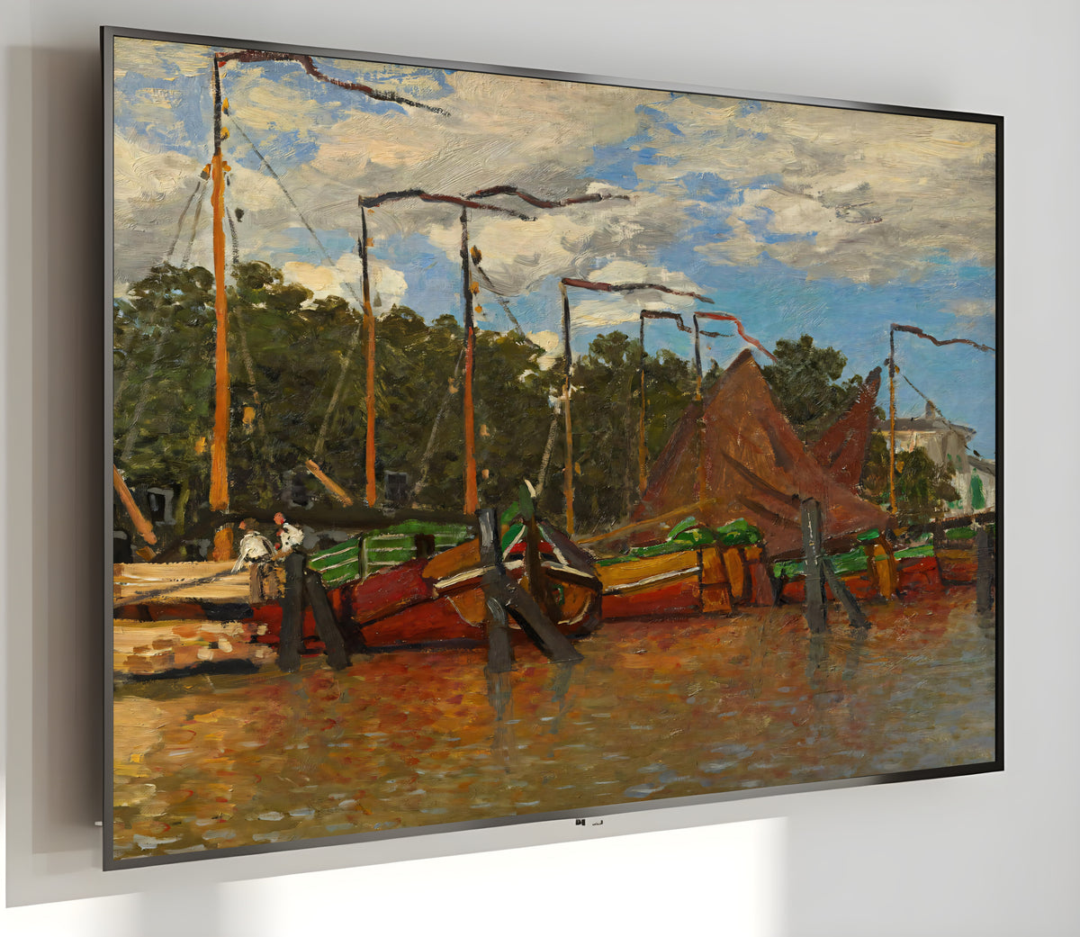 Samsung Frame TV Art 4K - Boats at Zaandam - Famous Claude Monet
