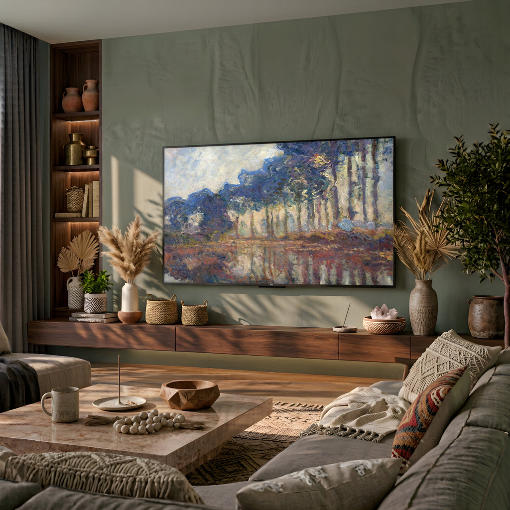Samsung Frame TV Art 4K - Poplars (Autumn) - Famous Claude Monet