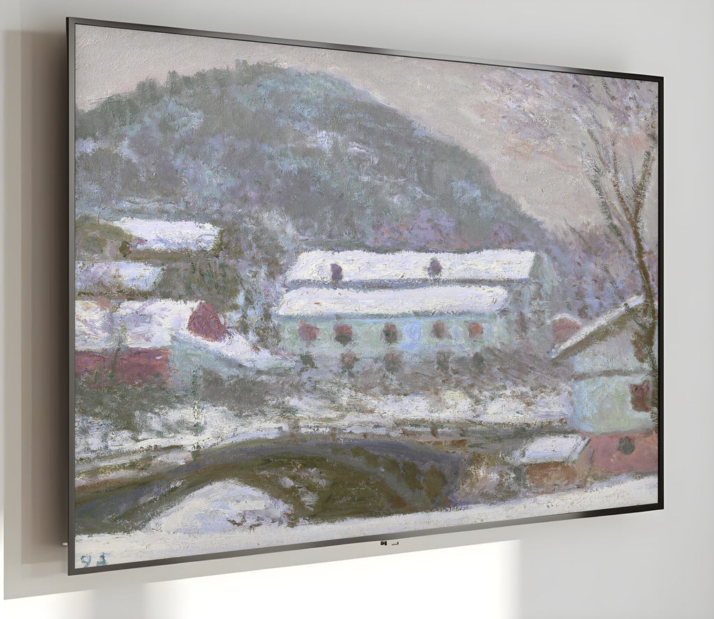 Samsung Frame TV Art 4K - Sandviken Norway Snow Effect - Famous Claude Monet