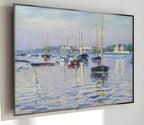 Samsung Frame TV Art 4K - Boats Moored on the Seine at Argenteuil - Famous Gustave Caillebotte