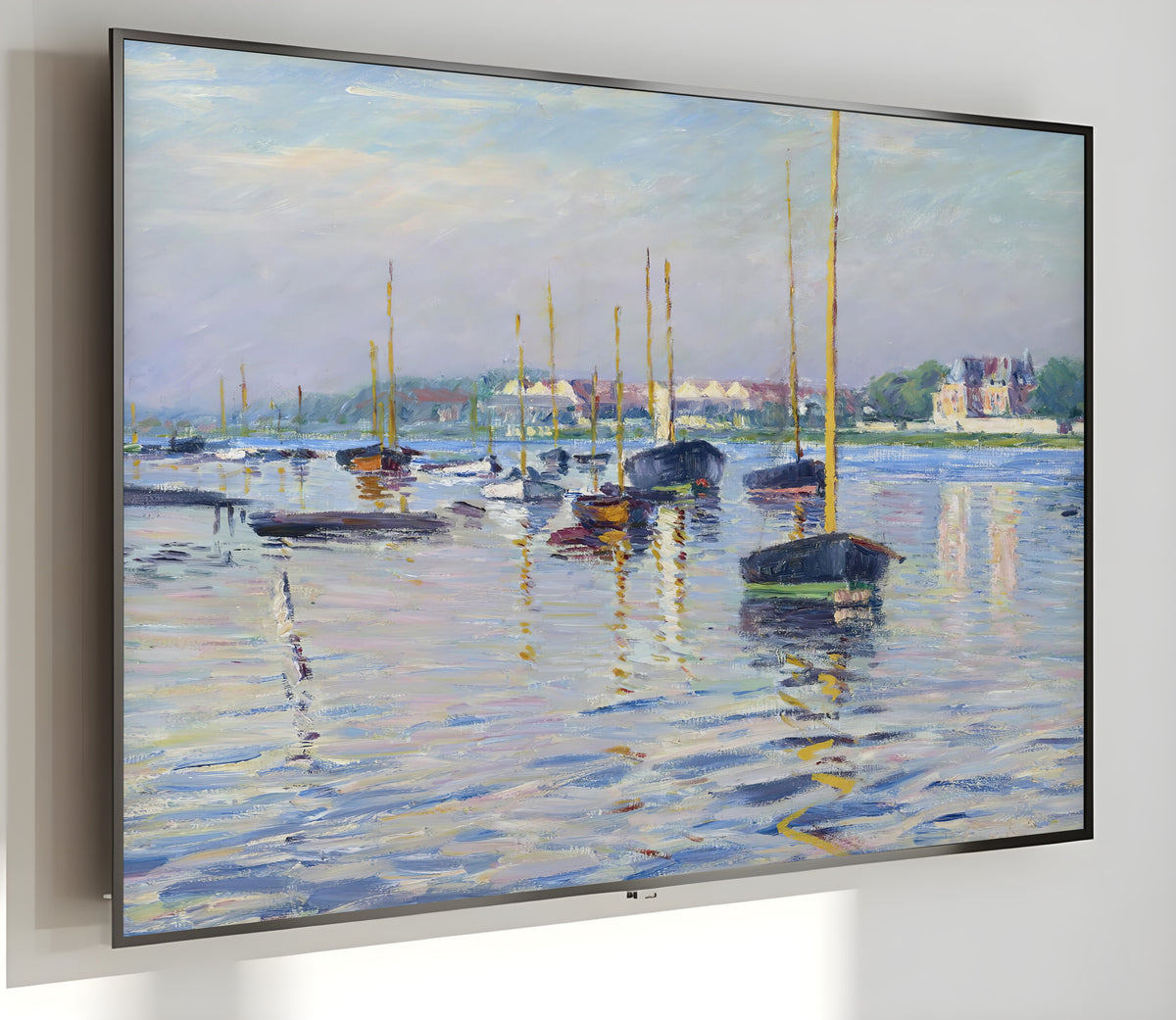 Samsung Frame TV Art 4K - Boats Moored on the Seine at Argenteuil - Famous Gustave Caillebotte